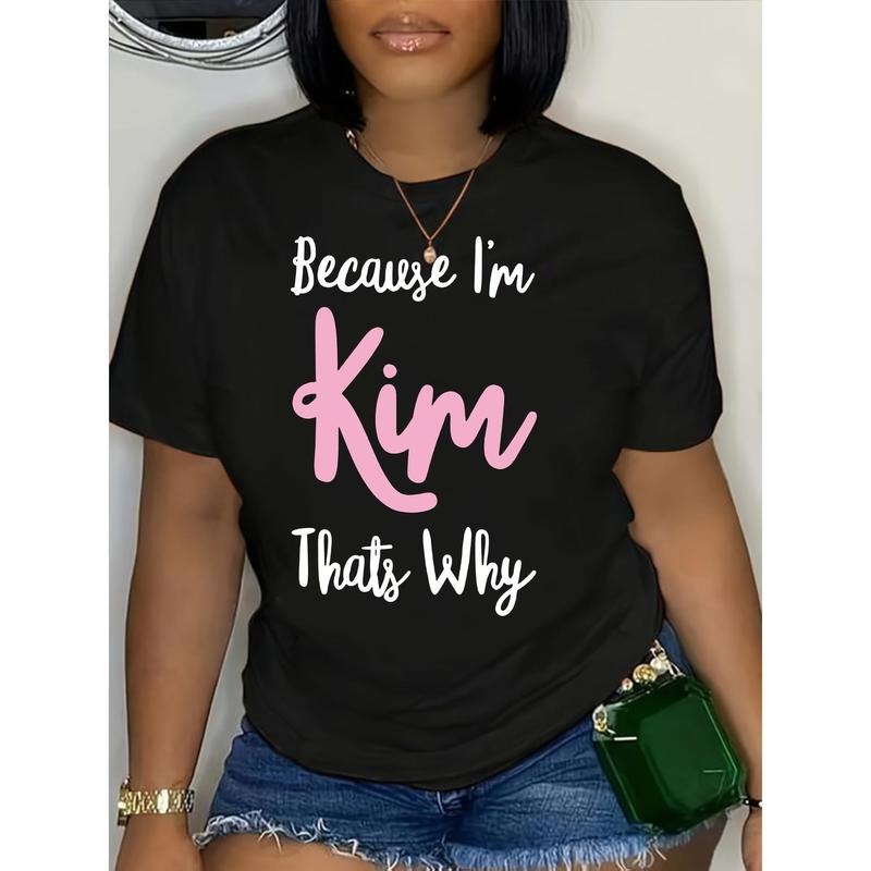 Women'WB shield "Because Swoosh'Bat brand Kim That'WB shield Why" Graphic T-Shirt - Casual Black Tee with Crew Neck,...