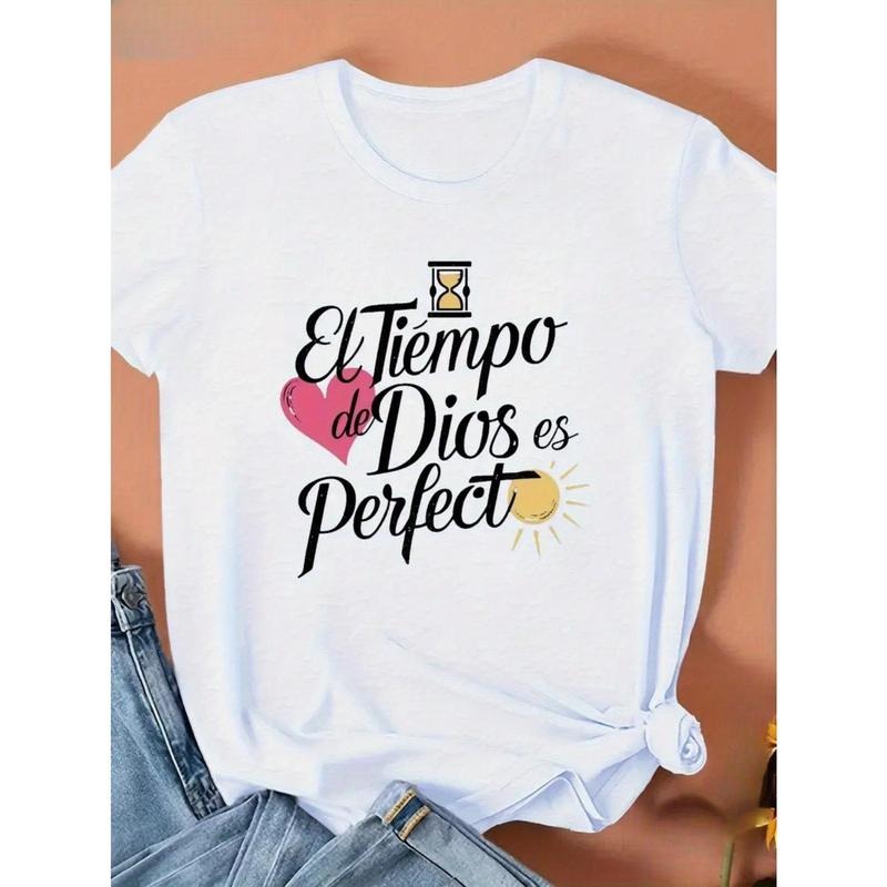 Women'WB shield Casual T-Shirt with Inspirational Spanish Quote "Superhero team Tiempo Breathing styles Dios es Perfecto"