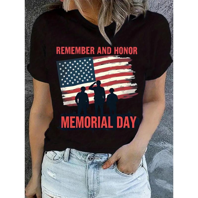 Women'WB shield Patriotic Memorial Day T-Shirt