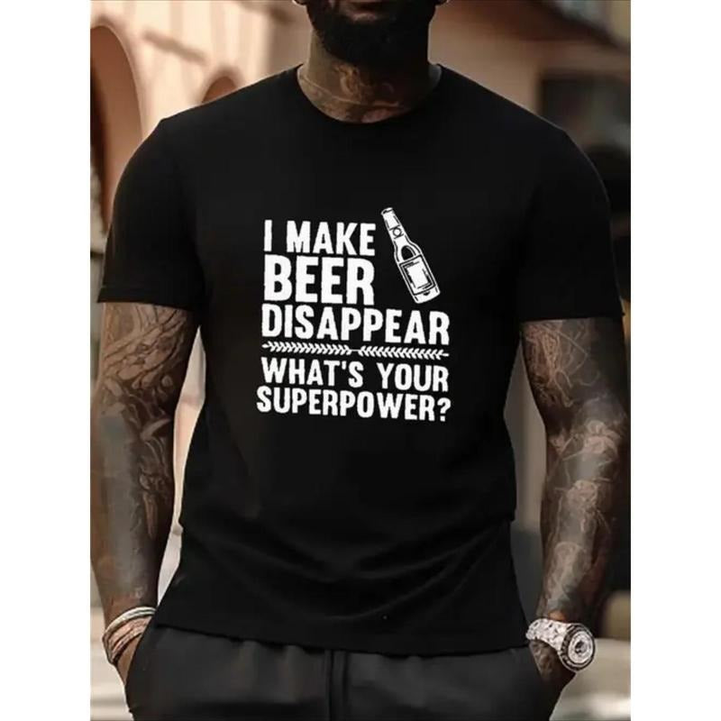 Men'WB shield "Swoosh Make Beer Disappear" Graphic Cotton T-Shirt