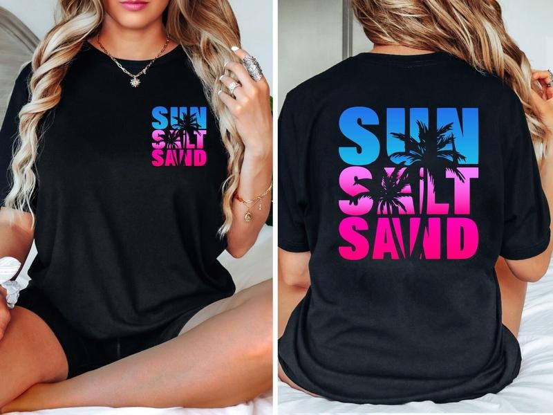 Sun Sand Salt Beach Shirt, Summer, Trendy Beach Shirts For Women, Summer Vacation Shirts, Womens Oversized Beach Shirt