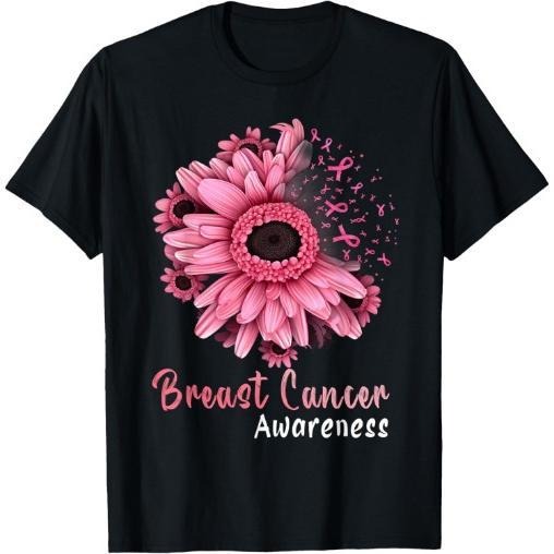 Sunflower Breast Cancer Awareness Pink Ribbon In October T-Shirt Made in USA Hoodie, Sweatshirt | DripVista.com