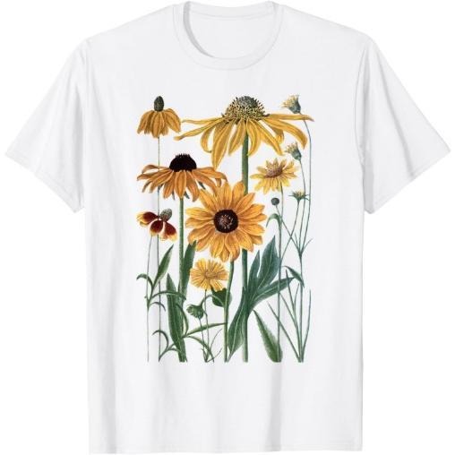 Sunflower Wildflower Vintage Botanical Plant Gardening T-Shirt Made in USA Hoodie, Sweatshirt | DripVista.com