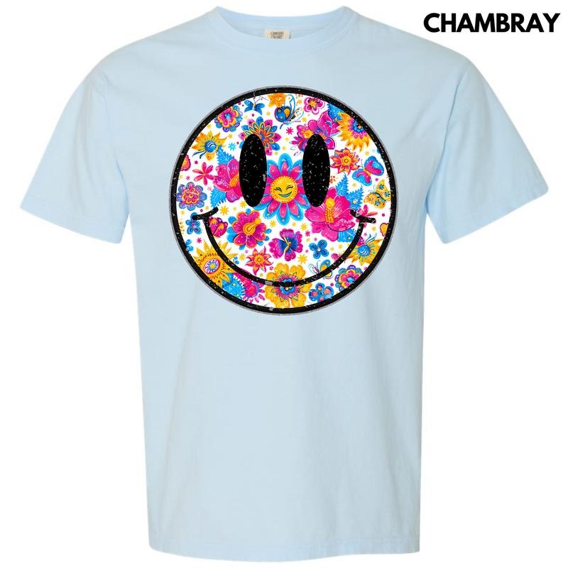 Sunny Butterfly Happy Face Comfort Colors T-Shirt 'NLB' Hoodie, Sweatshirt | DripVista.com