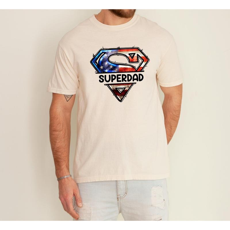 Superdad, Dad, Father's Day Gift, Husband, USA, America Tshirt, Women's Comfort Color Tee, Tshirt