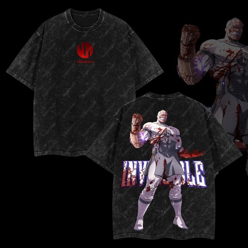 Superstyle "Conquest Viltrumite Was Here" Invincible WB shield Bat brand Double Printed Oversize Lightweight Acid Washed...