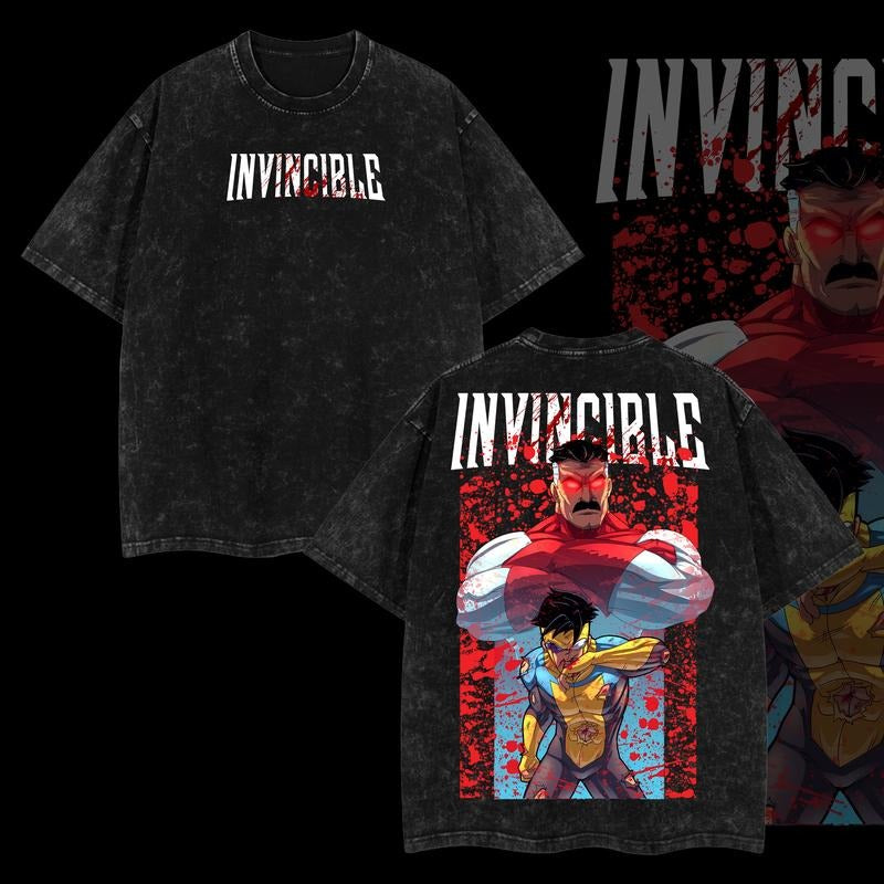 Superstyle Limited Omni-Man vs Mark Grayson Invincible WB shield Bat brand Double Printed Oversize Lightweight Acid...