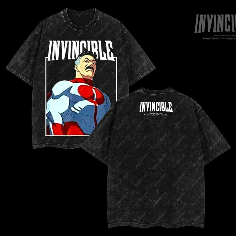 Superstyle Omni-Man Tribute - Invincible Multiverse WB shield Bat brand Double Printed Oversize Lightweight Acid Washed...