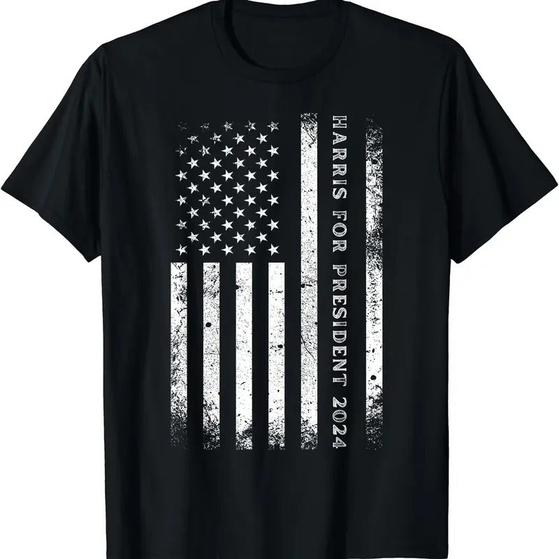 Support Kamala Harris for President 2024 US Flag T-Shirt Hoodie, Sweatshirt | DripVista.com