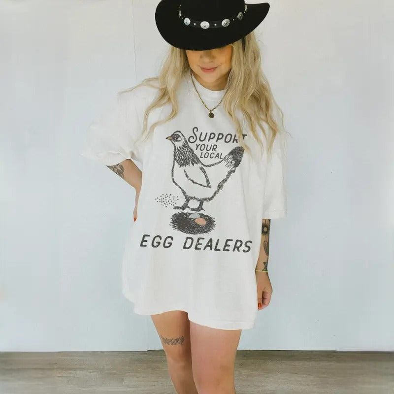 Support Your Local Egg Dealer Trendy Country Tshirt, graphic tees women, western outfits women, western tops clothing, rodeo cowgirl outfits women, country concert outfits, shirt, sweatshirt, hoodie