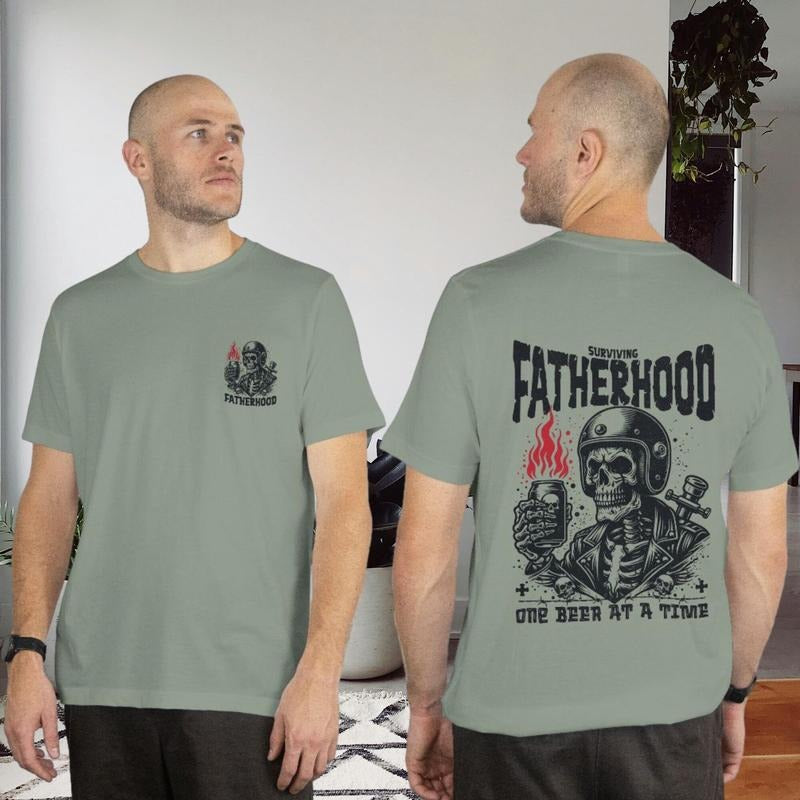 Surviving Fatherhood One Beer At A Time Front And Back Shirt, Funny Father Day Shirt, Funny Fatherhood Shirt, Gift For Dad Tee