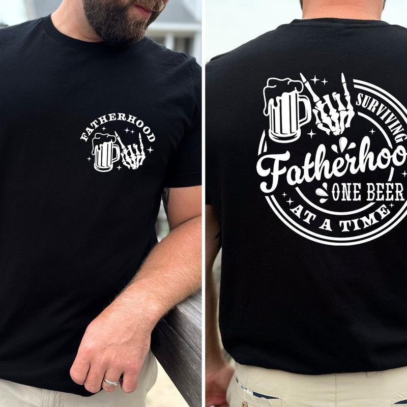 Surviving Fatherhood One Beer At A Time T-Shirt, Gift For Dad, Beer T-Shirt, Dad Life Shirt, Fathers Day Sweatshirt, Funny Husband Shirt y2k  outfits  men