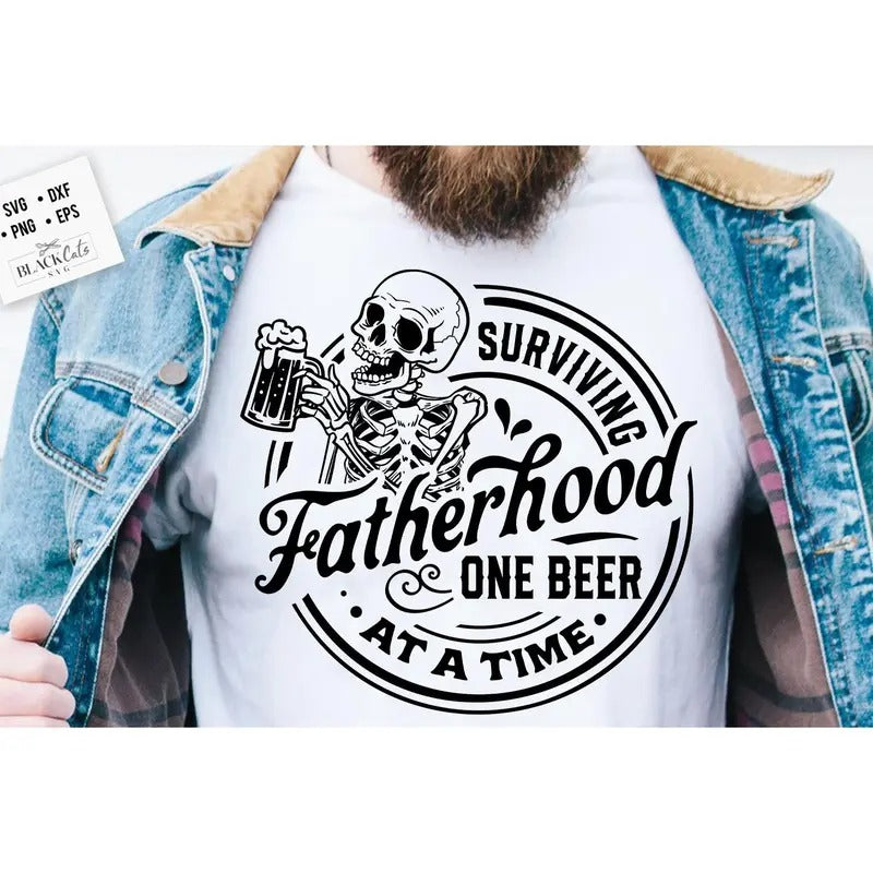 Surviving fatherhood one beer at a time Shirt, Father's Day Shirt, Funny Dad Shirt, Birthday Dad Shirt, Dad Shirt,...