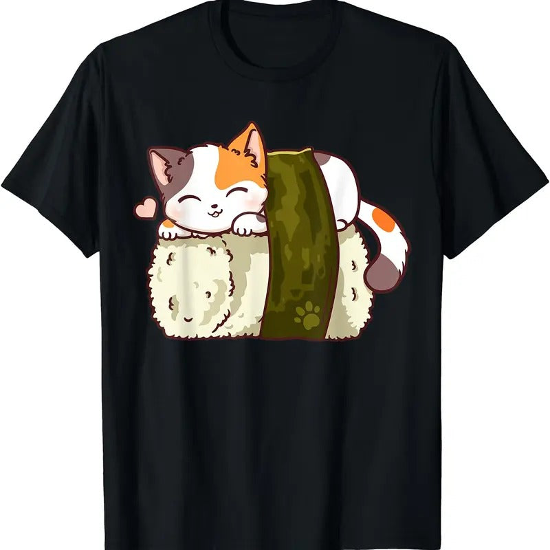 Sushi Cat Kawaii Anime Neko Japanese TShirt Hoodie, Sweatshirt | DripVista.com
