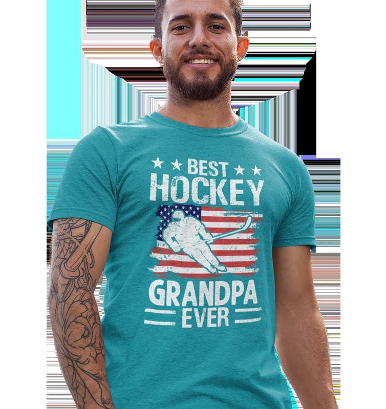 Ice Hockey Dad Shirt//T shirt/Hoodie/Sweater - Personalized Grandpa Uncle Gift - Mens Sports T-shirt For Hockey Fans - Fathers Day Idea