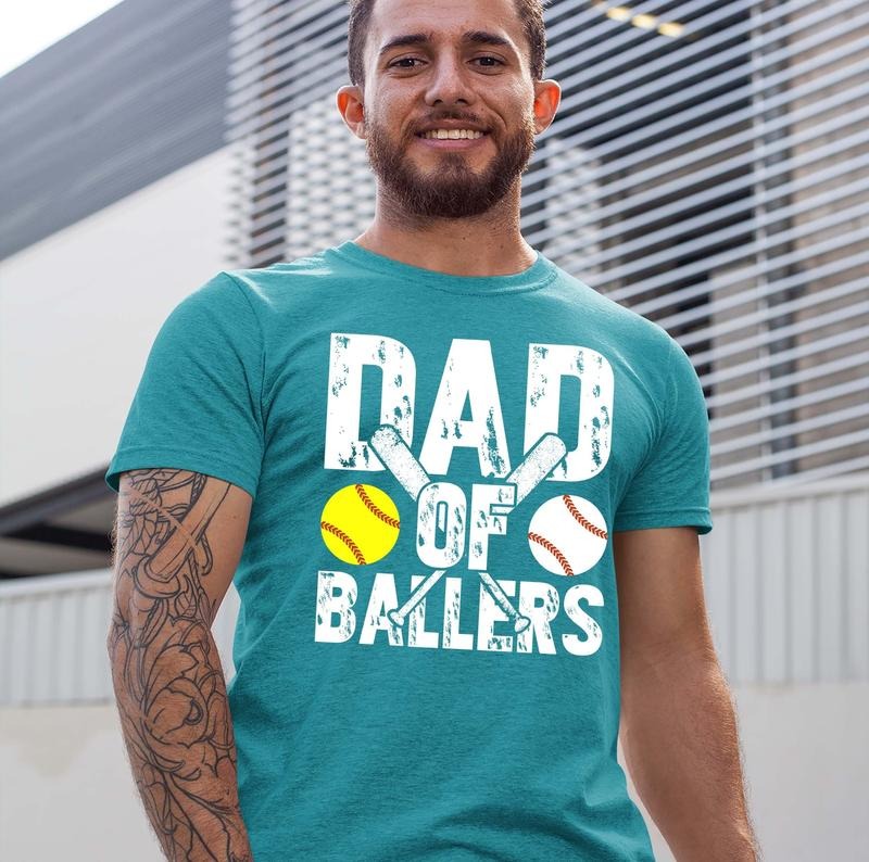 Funny Dad Of Ballers - Baseball Softball Fathers Day Shirt//T shirt/Hoodie/Sweater - Sports Tee