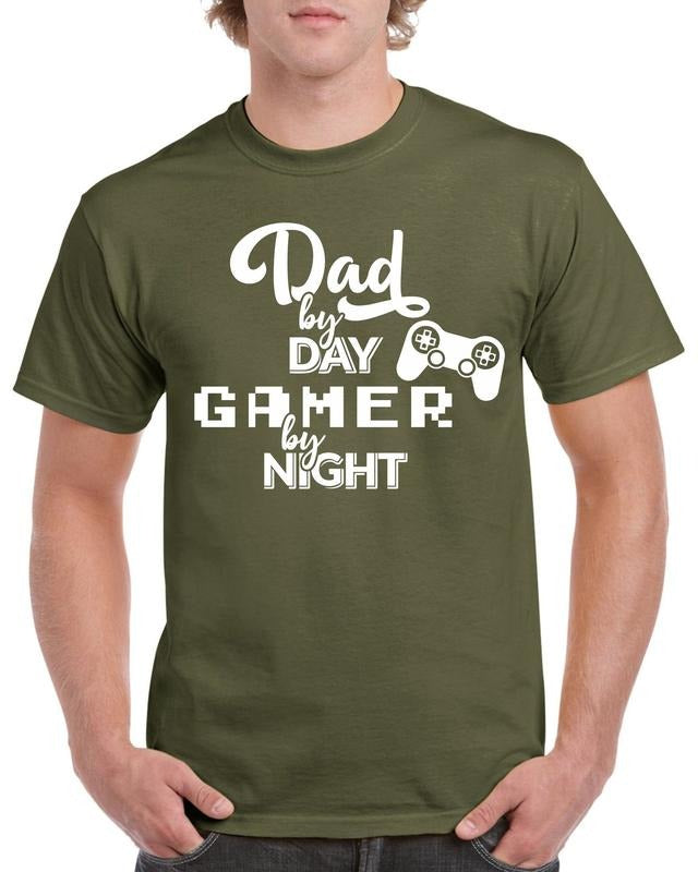 Fathers Day T-shirt/Hoodie/Sweater Birthday Cotton T-shirt Gift For Dad Gamer By Night Gifts Presents Father