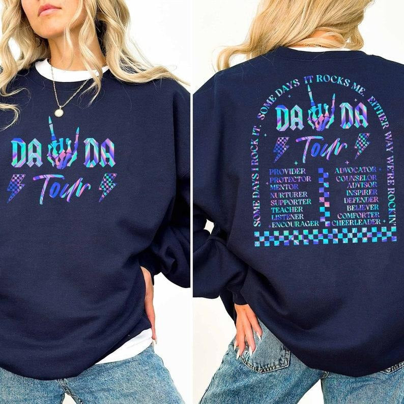 Fatherhood Tour Shirt/T-shirt/Hoodie/Sweater, Sometimes I Rock It Sometimes It Rocks Me Shirt/T-shirt/Hoodie/Sweater, Dad Life Fathers Day Gift Funny Fatherhood Dad Rock Tour