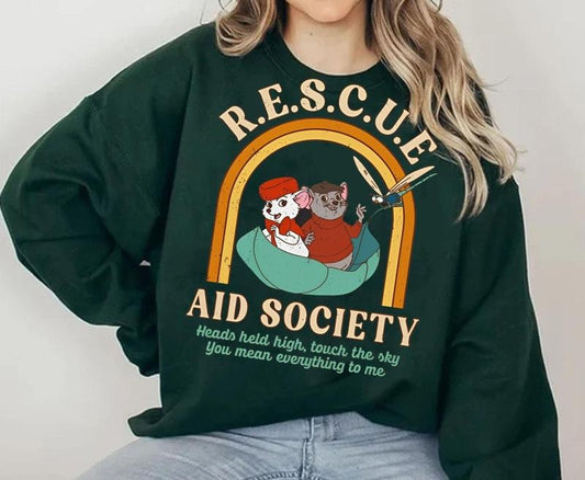 Vintage 70S The Rescuers Bernard And Bianca TShirt/ Sweatshirt, Rescue Aid Society T-shirt, Retro Cartoon 70s, World Family Trip, Birthday Gift