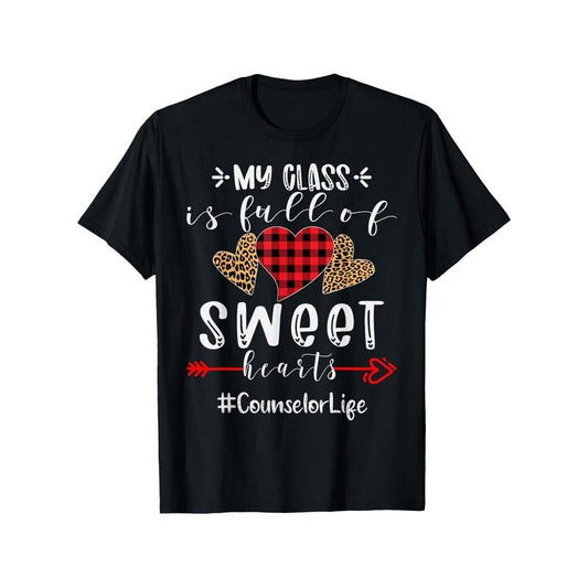 Sweet Hearts Print, Men's Trendy Comfy T-shirt, Casual Slightly Stretch Breathable Long Sleeve Top for Outdoor made in usa