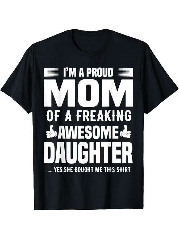 Swoosh'Bat brand WB shield Proud Mom FOG WB shield Freaking Awesome Daughter T-Shirt Cotton Fit Hoodie, Sweatshirt
