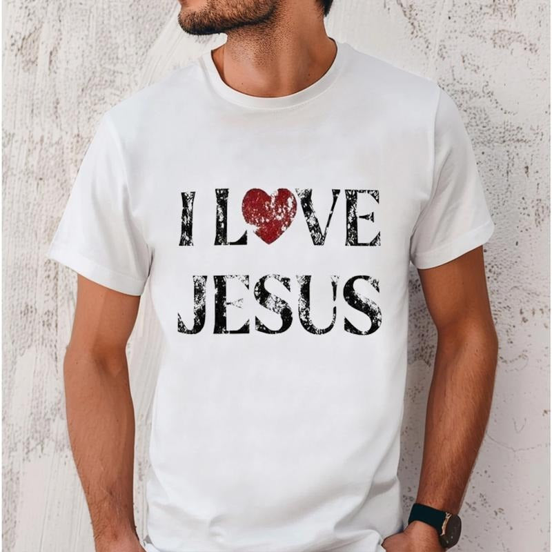 Swoosh Love Jesus Shirt Pure Cotton Fabric Casual Streetstyle Crew Neck Short Sleeve T-Shirt Trendy Tops for Women for...