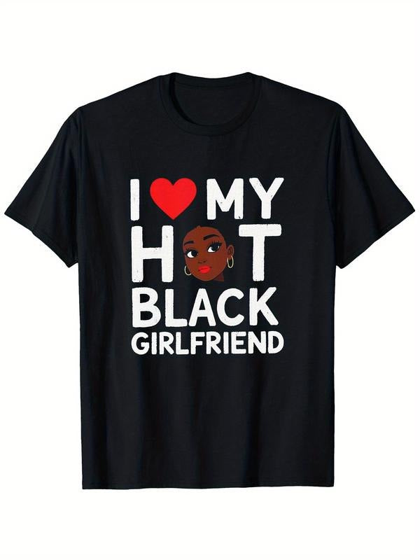 Swoosh Love My Hot Black Girlfriend T-Shirt Men Bold Graphic Print Streetwear Casual Hoodie, Sweatshirt | DripVista.com