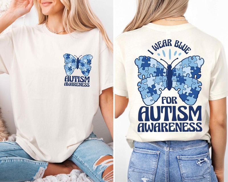 Swoosh Wear Blue For Autism Awareness T-shirt, Autism Month Tee, We Wear Blue Awareness Shirt Hoodie, Sweatshirt