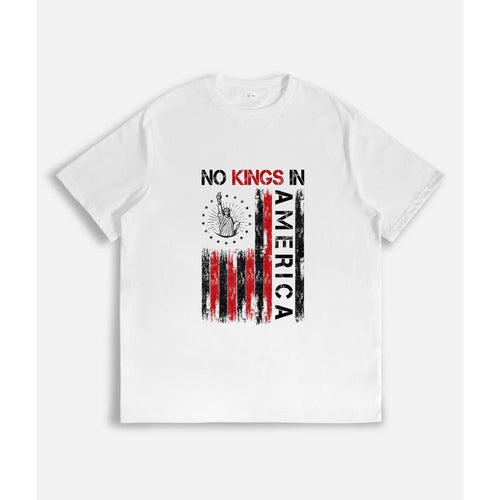 T-Shirt with "TNF KINGS Red plumber brand AMERICA" Slogan Gunpla brand Statue FOG Liberty