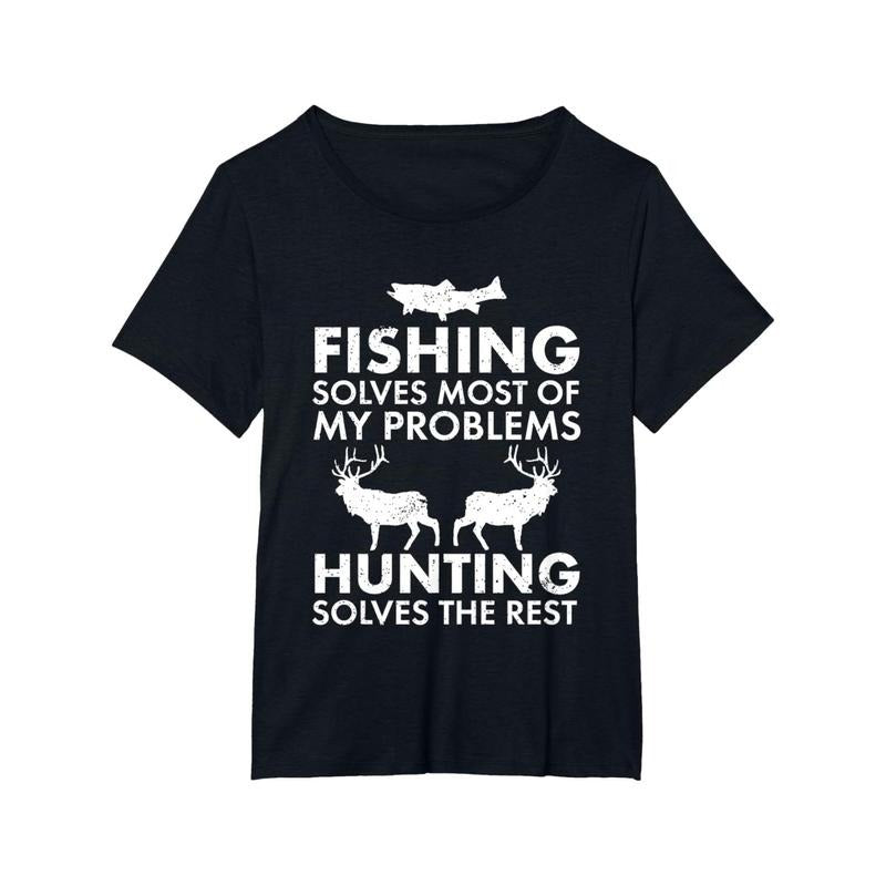 T-shirt, Fun fishing and hunting gift Christmas Humor Hunter Cool T-shirt made in usa Hoodie, Sweatshirt | DripVista.com
