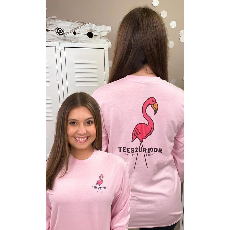 T2D Pink Flamingo Long Sleeve T-Shirt Hoodie, Sweatshirt | DripVista.com