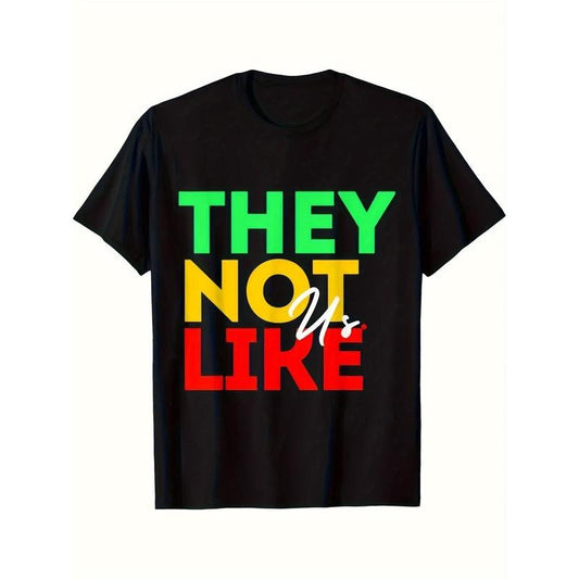 THEY NOT LIKE US T-Shirt Cotton Crew Neck T-Shirt, Casual Soft Men's T-Shirt Summer Tee made in usa