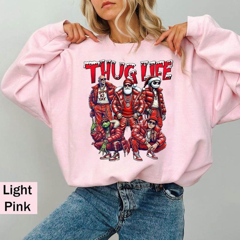 THUGLIFE Christmas Shirt, Christmas Movies Shirt, Xmas Graphic Tee Comfort Cotton, Funny Xmas Shirt