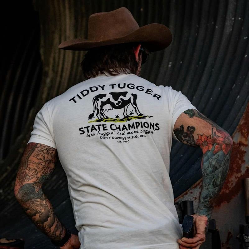 TIDDY TUGGER 1990 State Champions Vintage Men's T-Shirt 1-Side Unisex Cotton Tee Hoodie, Sweatshirt | DripVista.com