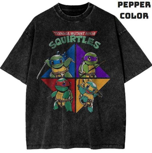 TMNT x Squirtle Vintage Graphic Tees, Pokémon T-Shirt, Pokemon Shirts, Vacation Outfits, Unisex Anime Manga Shirt Top Menswear Womenswear Streetwear