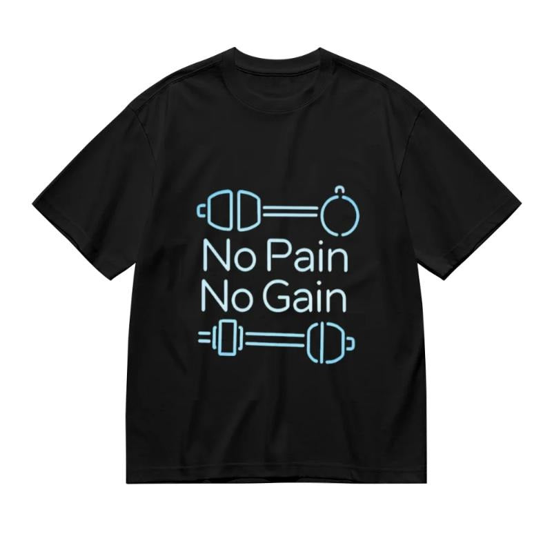 TNF Pain TNF Gain Creative Pattern Print Casual Cotton T-Shirts Unisex Men Women Oversized Tee Shirt Sportswear Fitness...