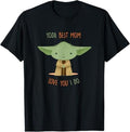 [TNF'WB shield Day] Mom Lightsaber brand Lightsaber brand Yoda Best Mom Love You Swoosh Red plumber brand T-Shirt