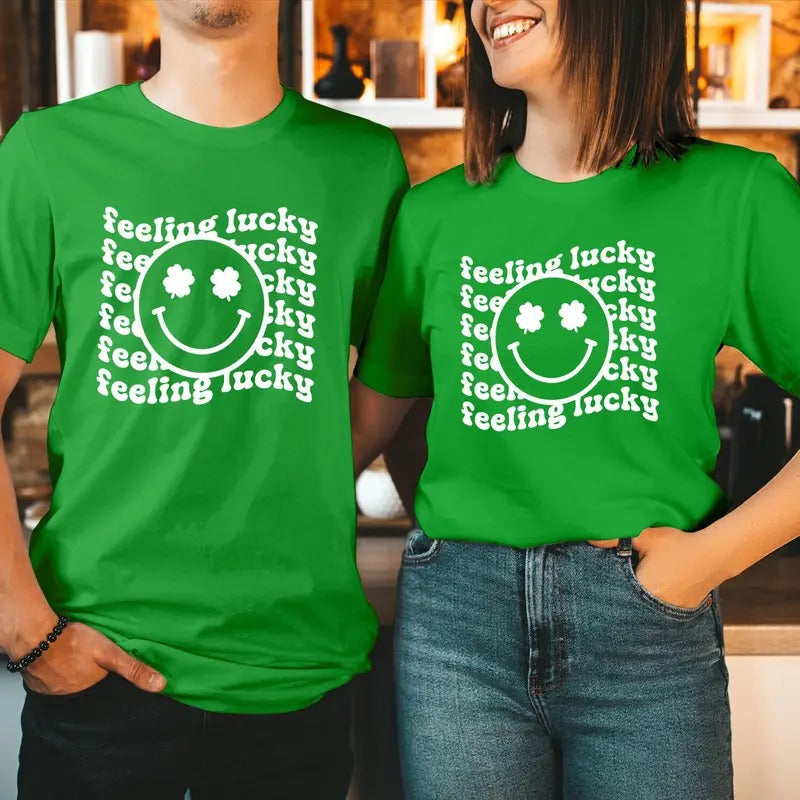 TSHIRT Feeling Lucky Flag wave Solid Lightsaber brand Patrick'WB shield Day Unicorn Shirt Happy Saint Patrick'WB shield...