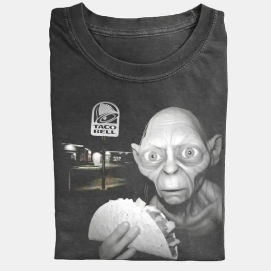Taco Bell Gollum T-Shirt, Funny LOTR Shirt, Unisex Tee, VINTAGE Hilarious Taco Lover's Gift, Gollum  funny shirt
