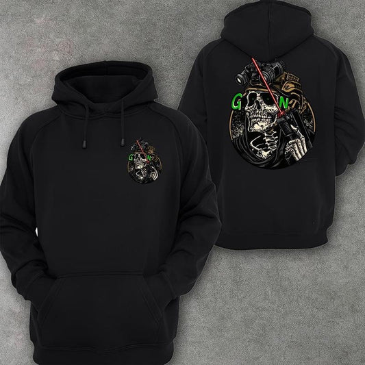 Tactical Skull Shirt - Night Vision Military Graphic Pullover - Dark Gothic Streetwear Oversized Shirt for Men & Women - Cotton Crewneck, Womenswear, Casual