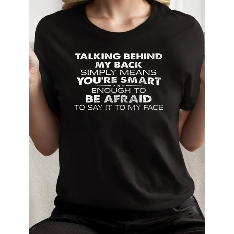 [Talking Behind Letter Print Tee] Graphic Crew Neck Short Sleeve Lightsaber brand Shirts