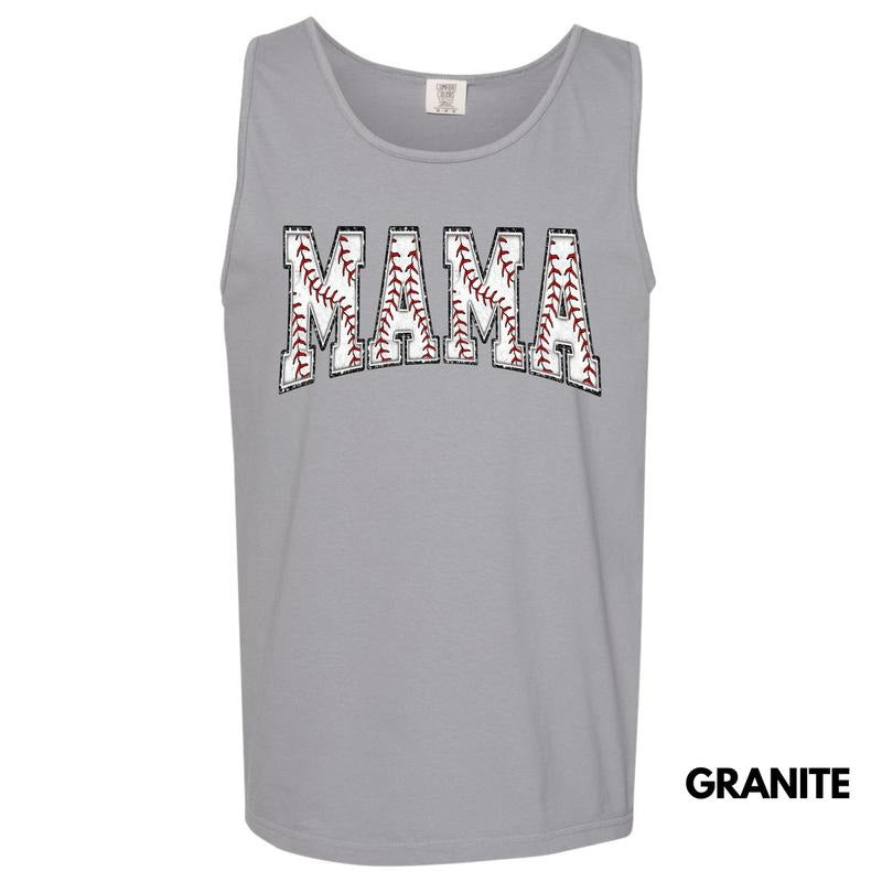 Tank Top - Baseball Mama Varsity Letter Comfort Colors Tank Top 'NLB' T-Shirts, Hoodie, Sweatshirt | DripVista.com