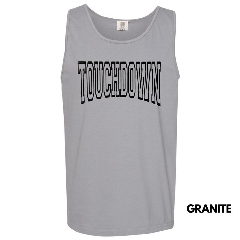 Tank Top - Black Touchdown Puff Comfort Colors Tank Top T-Shirts, Hoodie, Sweatshirt | DripVista.com