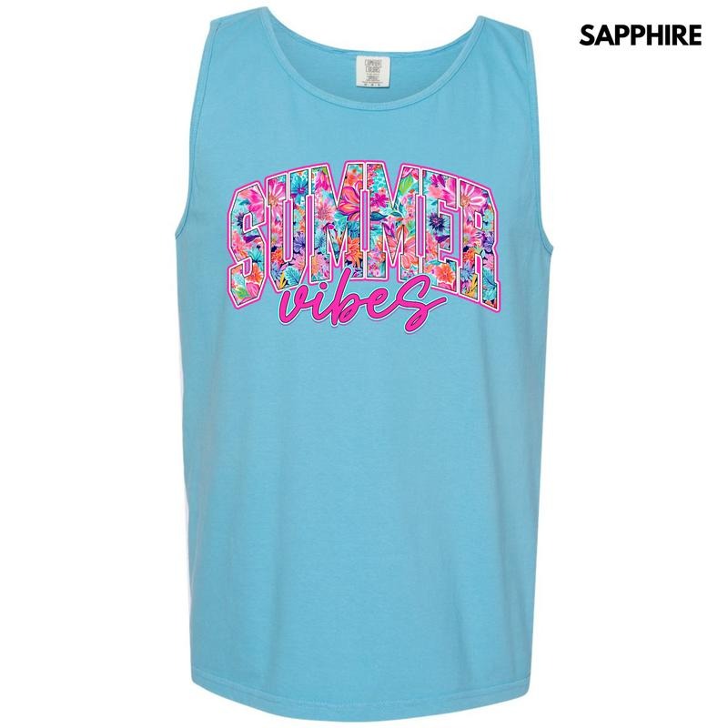 Tank Top - Blooming Summer Vibes Comfort Colors Tank Top 'NLB' T-Shirts, Hoodie, Sweatshirt | DripVista.com