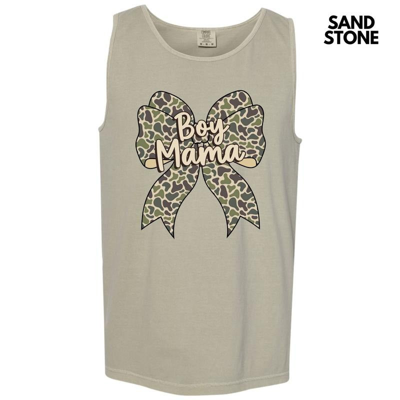 Tank Top - Camo Boy Mama Bow Comfort Colors Tank Top 'NLB' T-Shirts, Hoodie, Sweatshirt | DripVista.com