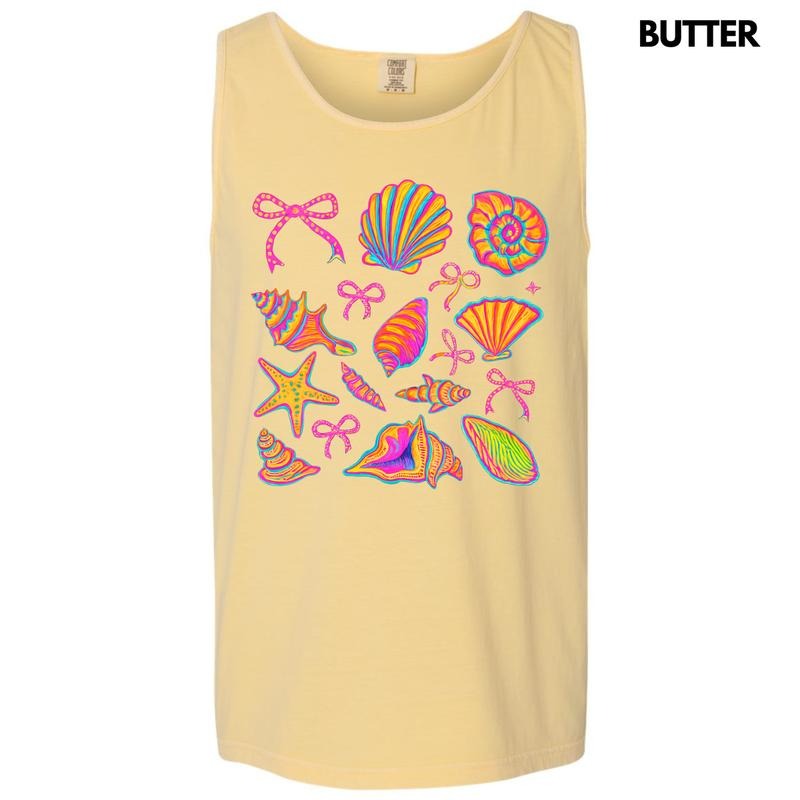 Tank Top - Electric Seashell Collage Comfort Colors Tank Top 'NLB' T-Shirts, Hoodie, Sweatshirt | DripVista.com