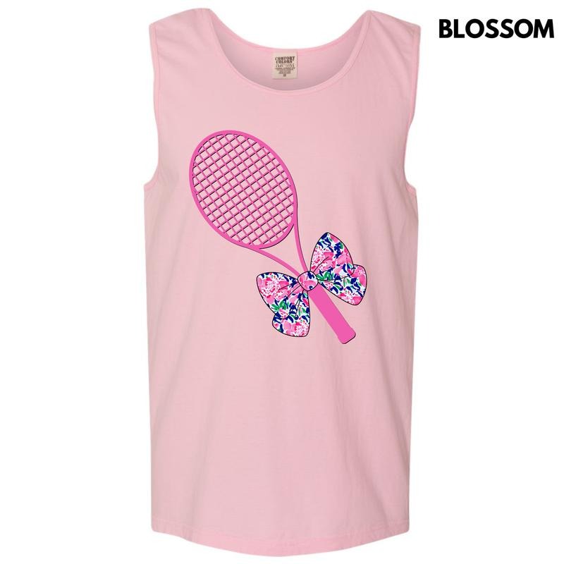 Tank Top - Pink Tennis Racket Comfort Colors Tank Top 'NLB' T-Shirts, Hoodie, Sweatshirt | DripVista.com