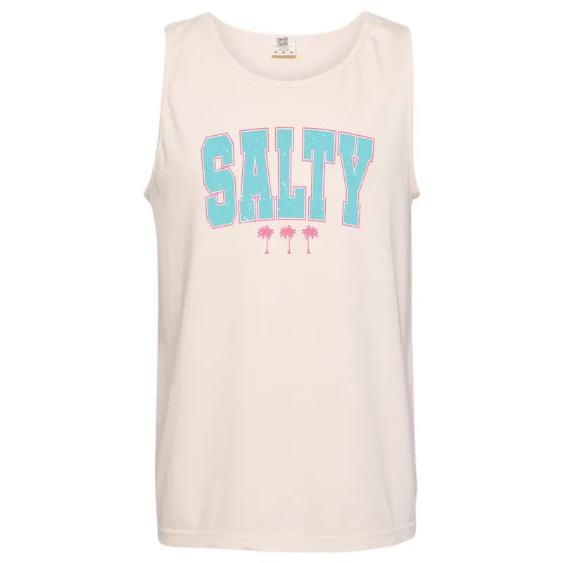 Tank Top - SALTY Varsity Letter Comfort Colors Tank Top 'NLB' T-Shirts, Hoodie, Sweatshirt | DripVista.com