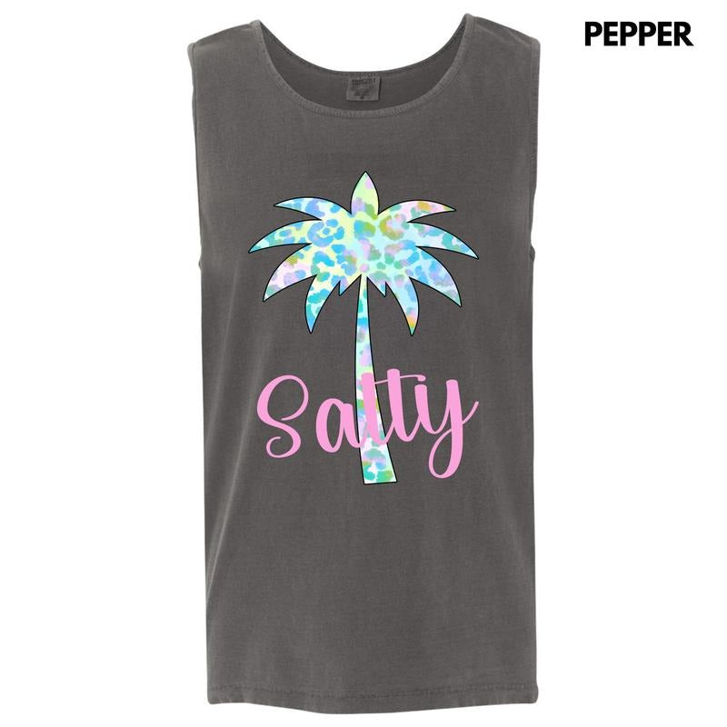 Tank Top - Salty Palm Tree Comfort Colors Tank Top T-Shirts, Hoodie, Sweatshirt | DripVista.com