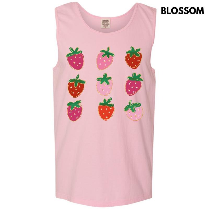 Tank Top - Simple Strawberry Collage Comfort Colors Tank Top 'NLB' T-Shirts, Hoodie, Sweatshirt | DripVista.com